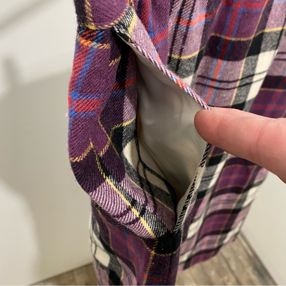 VTG Pendleton Authentic Dress Culloden Tartan Plaid Wool Skirt Purple Sz 12 - Picture 4 of 13